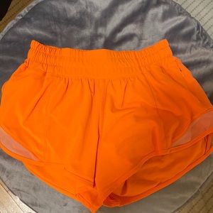 Lululemon orange hotty hot shorts
